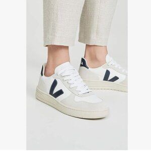 Veja V-10 Sneakers EU Size 35 White Beige Gray Navy Mesh Eco-Friendly